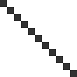 A pixelated line without anti-aliasing