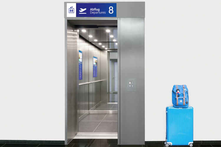 flexyPage Displays for elevators at airports
