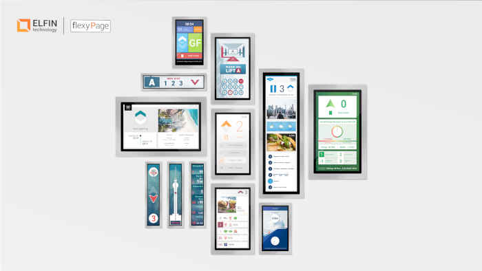 flexyPage Displays für Aufzüge verschiedene Screendesigns