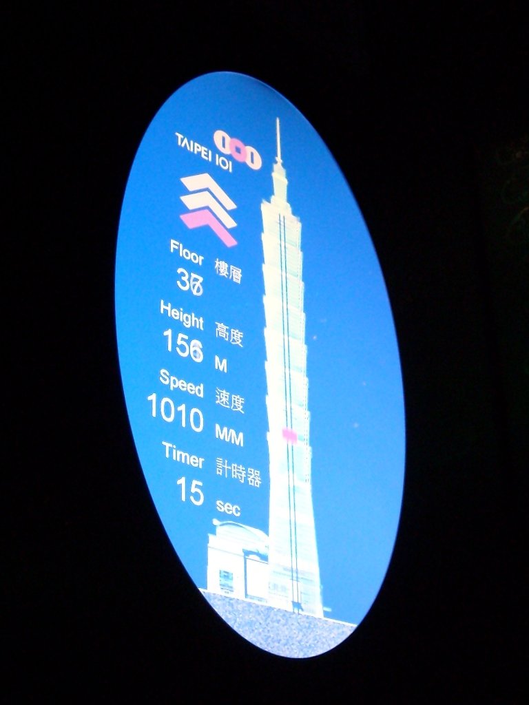 Positionsanzeige im Taipei 101