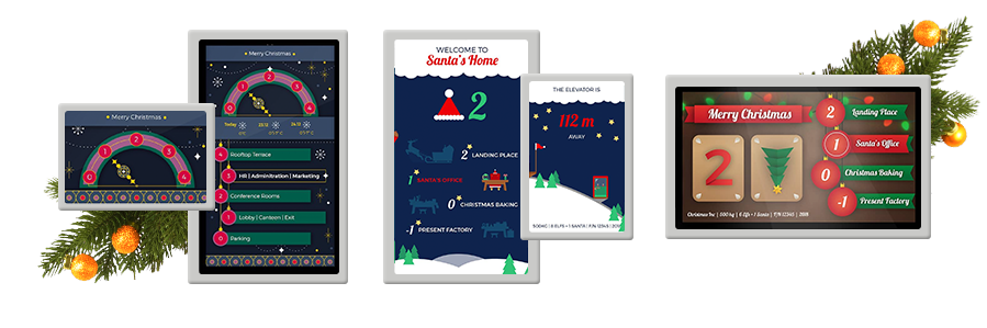 Christmas screen designs for elevator displays