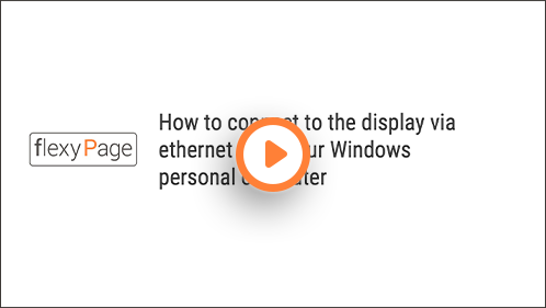 Connect your flexyPage display via ethernet | Windows personal computer