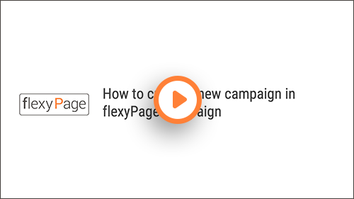 How to create a new campaign in flexyPage campaign