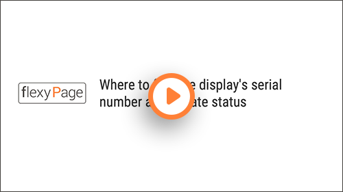 Seriennummern auf Ihrem flexyPage Display