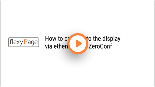 flexyPage tutorial - Connect ZeroConf