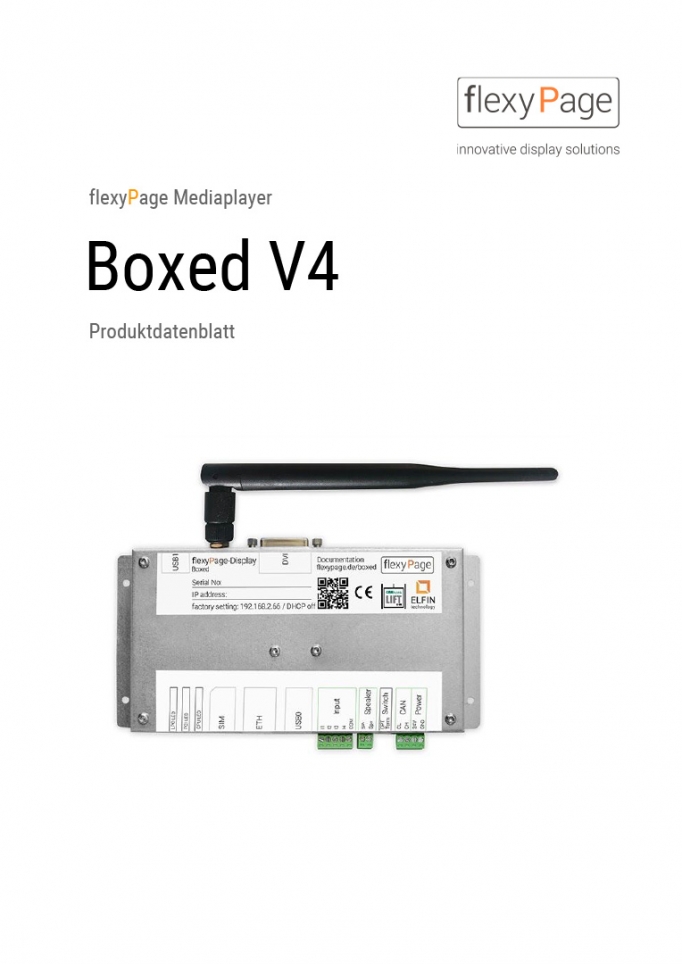 Produktdatenblatt Mediaplayer Boxed V4 