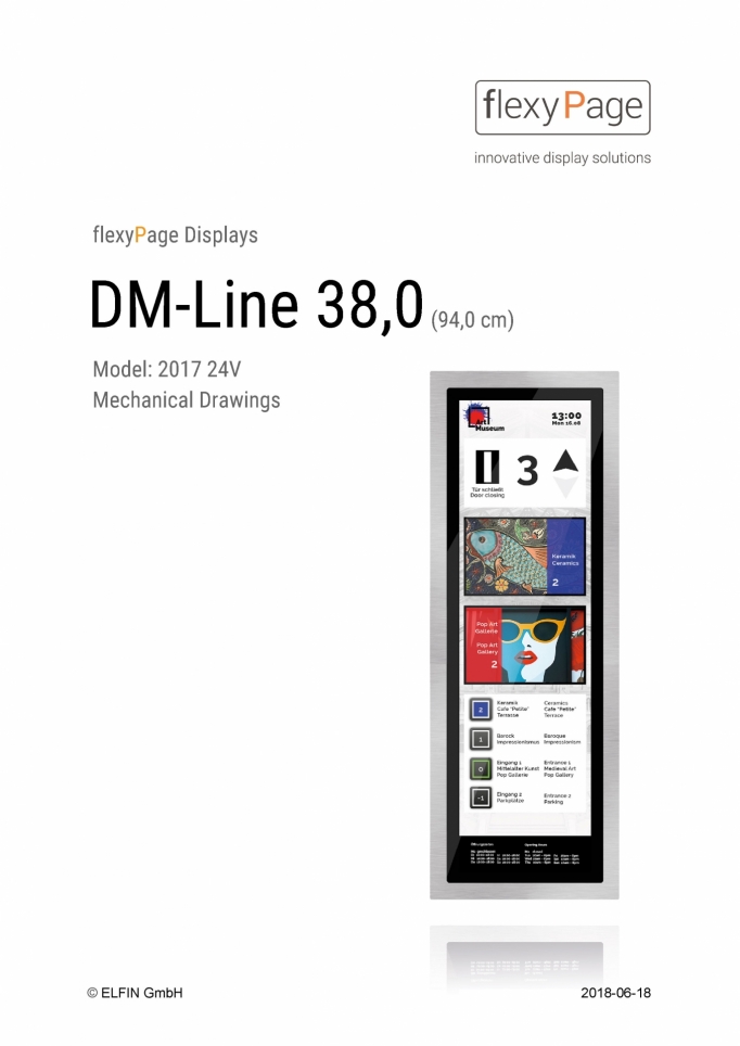 Mechanical drawing Display DM-Line 38,0