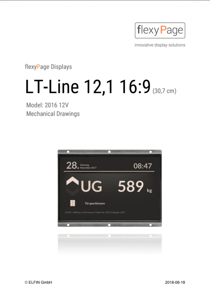 Mechanical drawing Display LT-Line 12,1 16:9