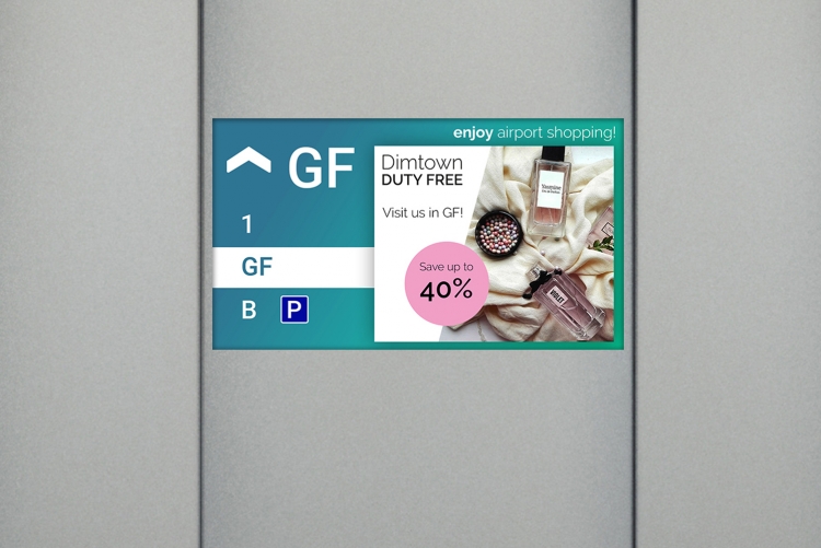 flexyPage Aufzugsdisplay für Flughäfen 