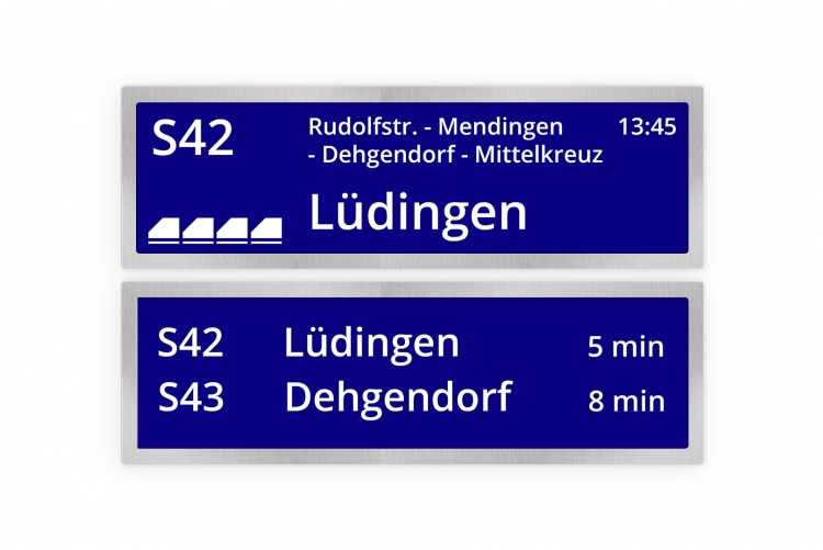 Digitale Infoscreens an Bahnsteigen