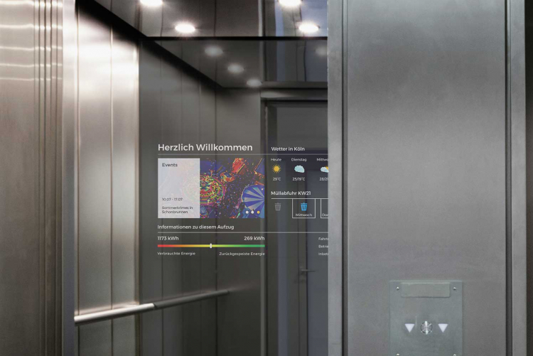 Spiegel-Display für Aufzüge