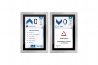 Aufzugsinformationen auf flexyPage V-Line Display mit Touchfunktion